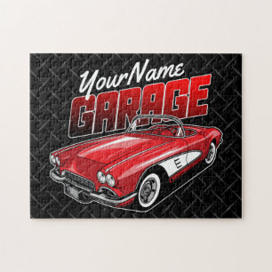 Quebra-cabeça Personalized 1961 C1 Red Classic Sports Car Garage