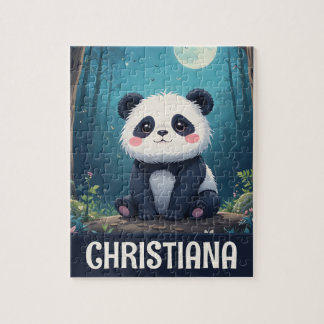 Quebra-cabeça Personalized Cute Whimsical Panda in a Forest