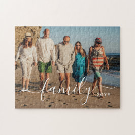 Quebra-cabeça Personalized Family Photo and Text Jigsaw Puzzle