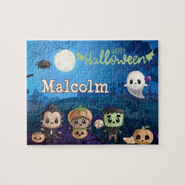 Quebra-cabeça Personalized Halloween Monster Kid Puzzle  (Horizontal)