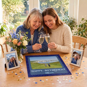 Quebra-cabeça Personalized Happy Retirement Gifts for Mom Blue