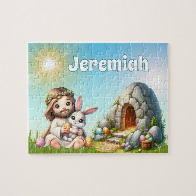 Quebra-cabeça Personalized He Is Risen Easter (Horizontal)