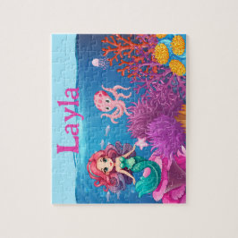 Quebra-cabeça Personalized Mermaid Child Name Puzzle 