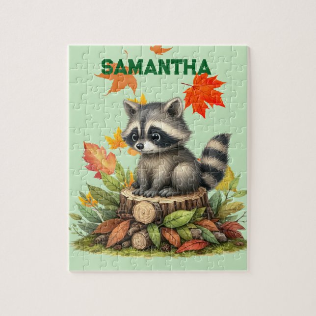 Quebra-cabeça Personalized Raccoon Puzzle (Vertical)