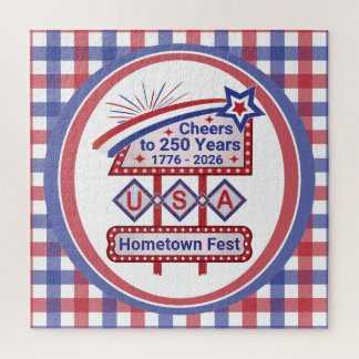 Quebra-cabeça Personalized USA 250–Patriotic Retro Marquee