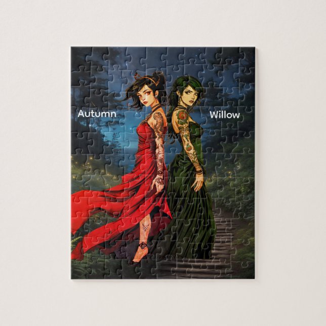 Quebra-cabeça Personized Anime Tattooed Girls   (Vertical)