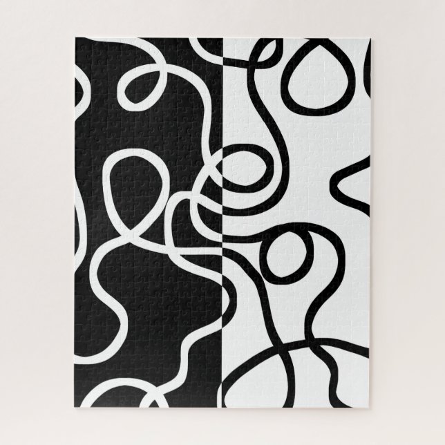 Quebra-cabeça Persuasão linear I: Abstrato preto e branco (Vertical)