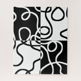 Quebra-cabeça Persuasão Linear II: Preto e Branco Abstrato