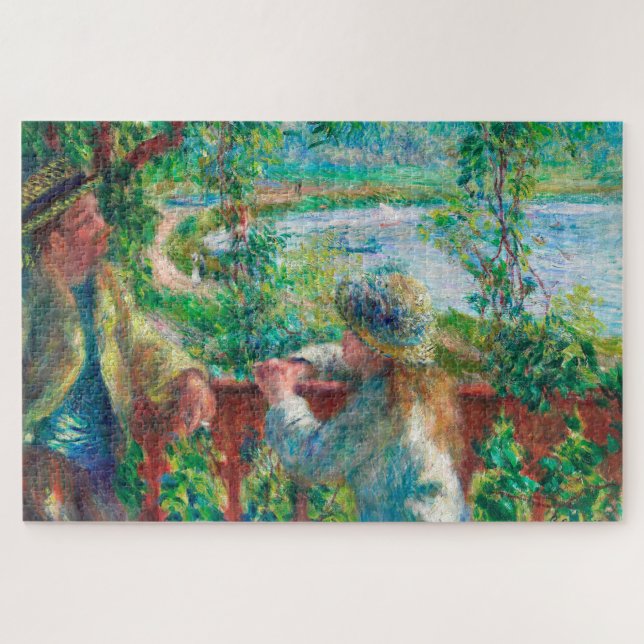 Quebra-cabeça Perto do lago por pintura impressionista de Renoir (Horizontal)