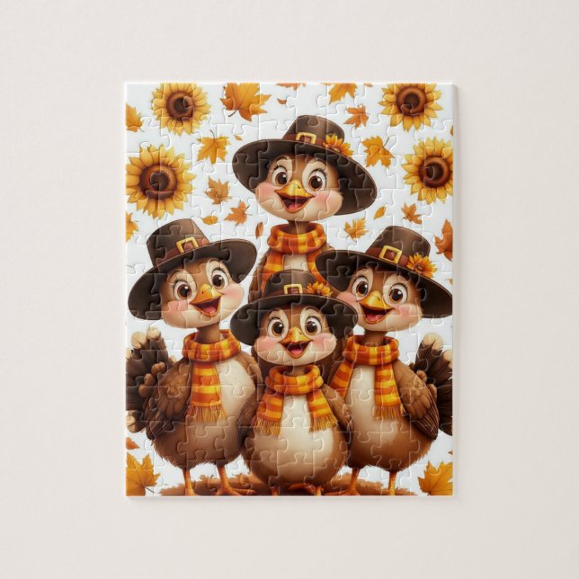 Quebra-cabeça Peru de Ação de Graças Família Puzzle – Presente A (Vertical)