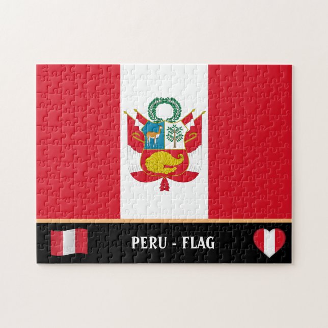 Quebra-cabeça Peruvia Flag & Peruan country / Peru Jigseru Quebr (Horizontal)