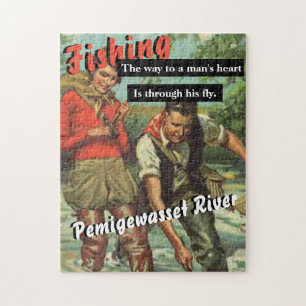 Quebra-cabeça Pesca com mosca no rio Pemigewasset Vintage