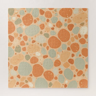 Quebra-cabeça Pêssego Sage Verde Padrão Seixos Abstrato Orgânico