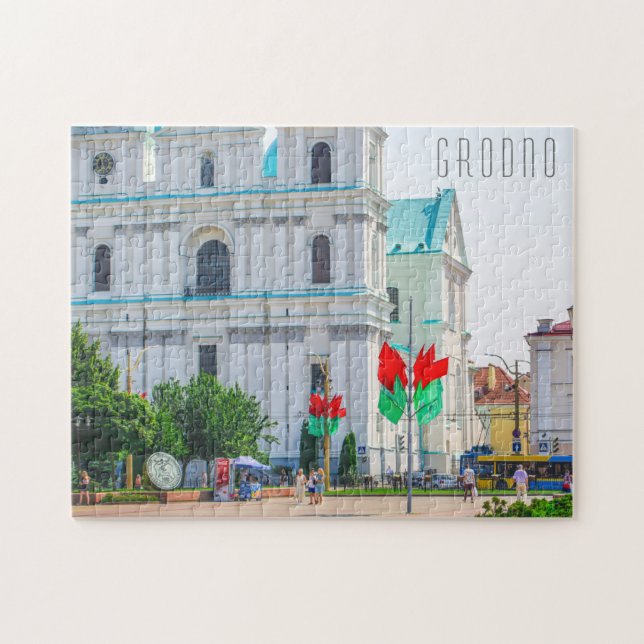 Quebra-cabeça Pessoas de Arquitetura de Cidade Antiga de Belarus (Horizontal)