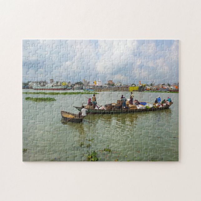 Quebra-cabeça Pessoas de barco de Bangladesh. (Horizontal)
