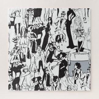 Quebra-cabeça Pessoas de Moda: ilustração perfeita de vintage.