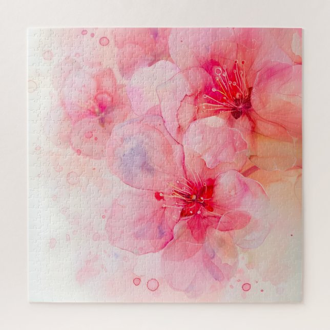 Quebra-cabeça Petal Elegância Cor-de-Água Rosa (Vertical)