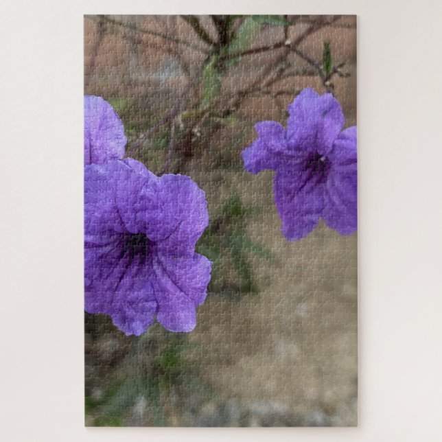 Quebra-cabeça Petiúnias Mexicanas Roxas Ruellia Simplex Flores (Vertical)