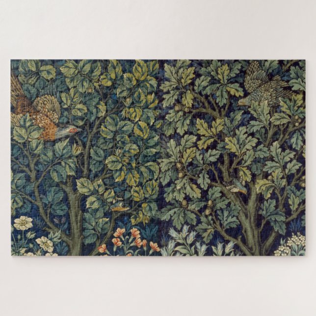 Quebra-cabeça Pheasant Pássaro Árvore Floresta William Morris (Horizontal)