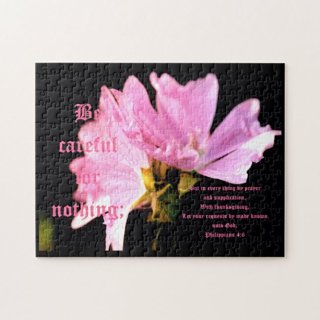 Quebra-cabeça Philippians do Buquê Mallow 4:6 (Horizontal)