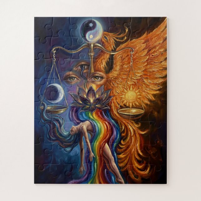 Quebra-cabeça Phoenix Yin Yang Tela  (Vertical)