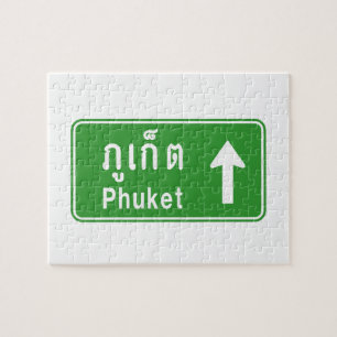 Quebra-cabeça Phuket Ahead ⚠ Sinal De Tráfego Rodoviário Tailand