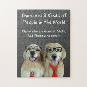 Quebra-cabeça Piada engraçada da matemática do golden retrieve