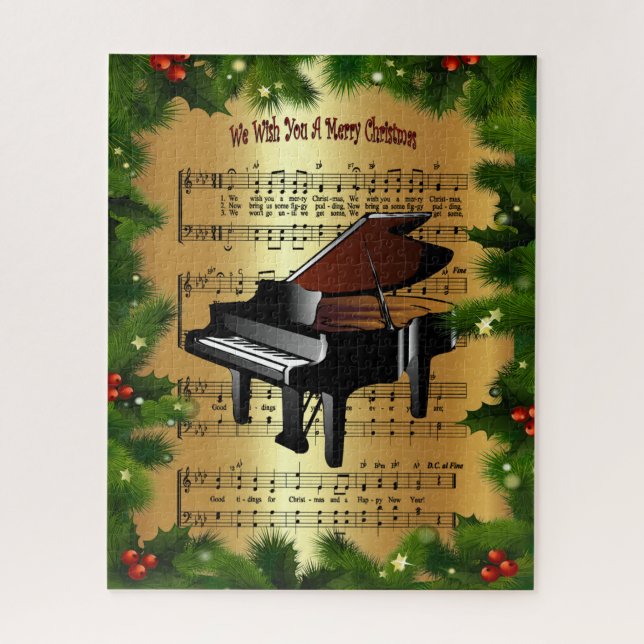 Quebra-cabeça Piano ~ "Queremos Um Feliz Natal" ~ (Vertical)