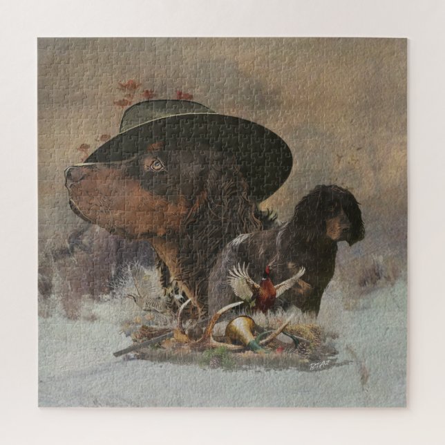 Quebra-cabeça Picardy Spaniel, Estação de Caça (Vertical)