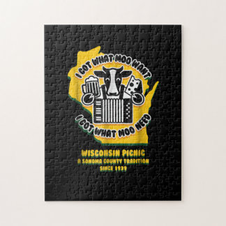 Quebra-cabeça Picnic Cow Beer, Cheese & Accordion em Wisconsin