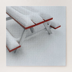 Quebra-cabeça picnic de neve