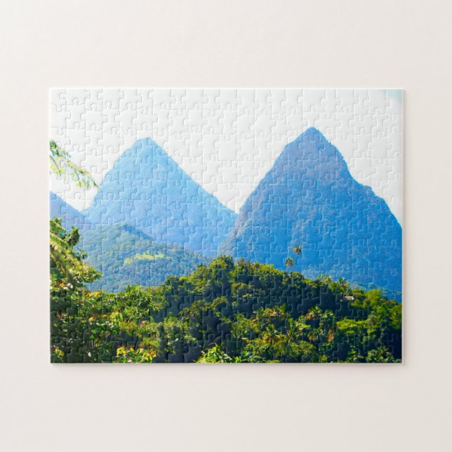 Quebra-cabeça Picos Gêmeos Piton de Santa Lúcia. (Horizontal)