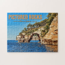Picture Rocks National Lakeshore Vintage Quebra-ca
