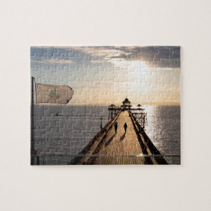 Quebra-cabeça Pier at Sunset - Clevedon, Somerset, Reino Unido -