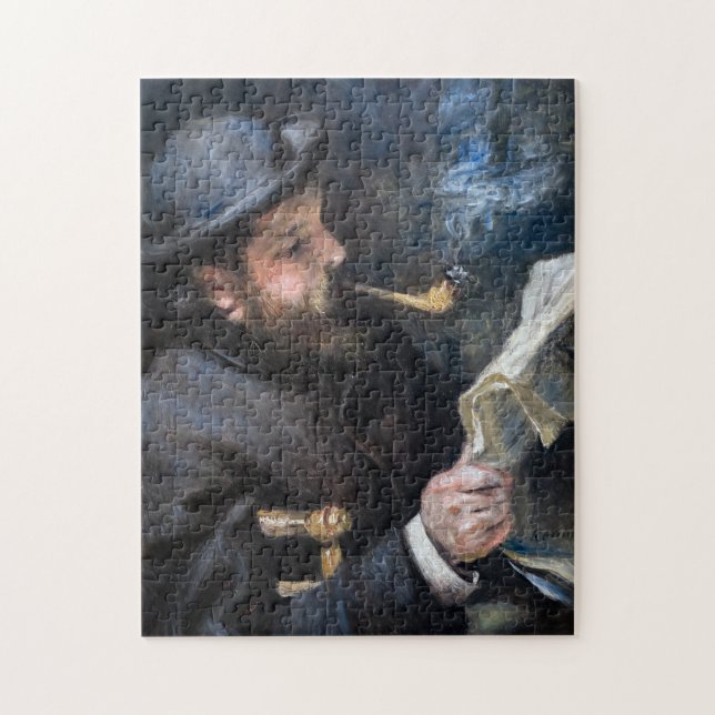 Quebra-cabeça Pierre-Auguste Renoir - Claude Monet Leitura (Vertical)