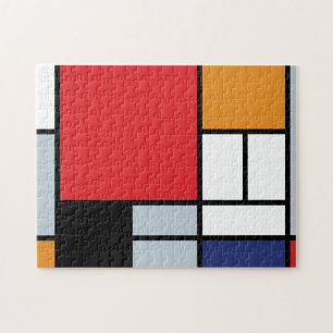 Quebra-cabeça Piet Mondrian - Composição com Grande Plano Vermel