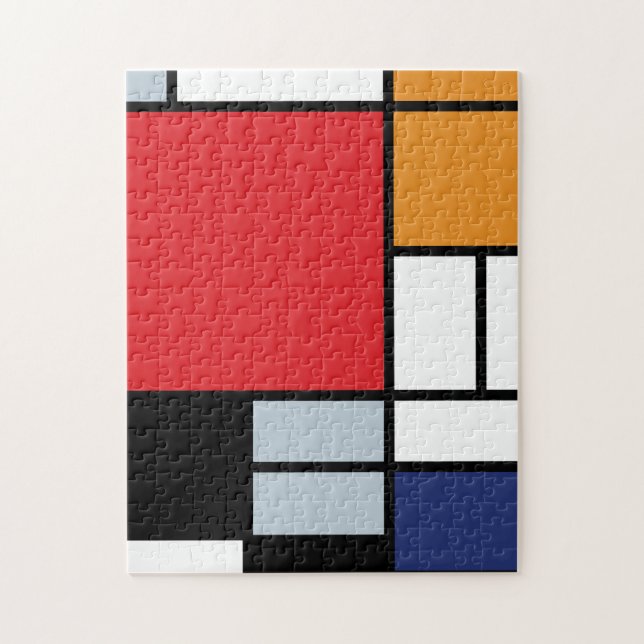 Quebra-cabeça Piet Mondrian - Composição com Grande Plano Vermel (Vertical)