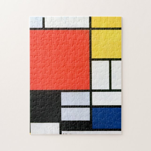 Quebra-cabeça Piet Mondrian Composição Vermelho Amarelo Azul (Vertical)