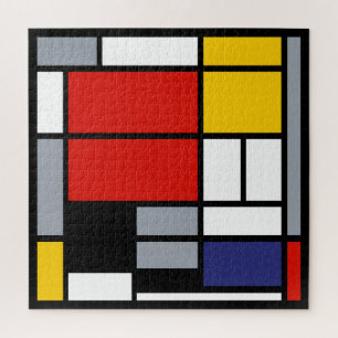 Quebra-cabeça Piet Mondrian, grande composição com plano verme