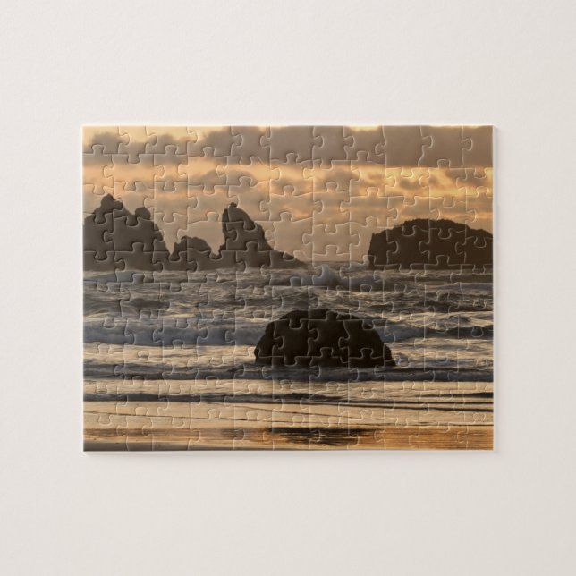 Quebra-cabeça Pilares de rocha na praia em Bandon, Oregon (Horizontal)