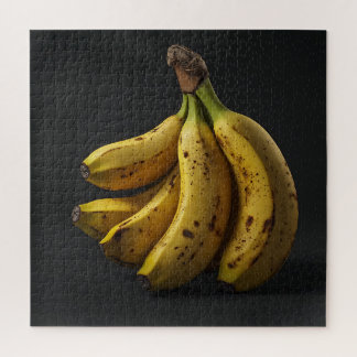 Quebra-cabeça Pilha de Bananas em um Fundo Preto Escuro Puro