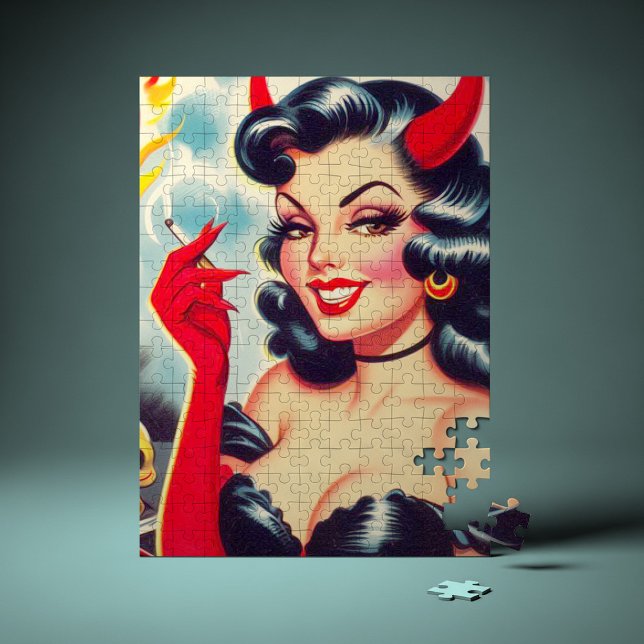 Quebra-cabeça Pin-up diabólica retrô (Criador carregado)