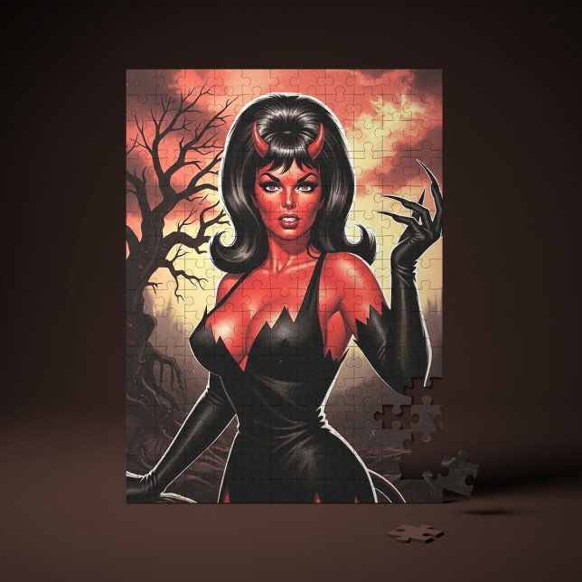 Quebra-cabeça Pin-up diabólica retrô (Criador carregado)