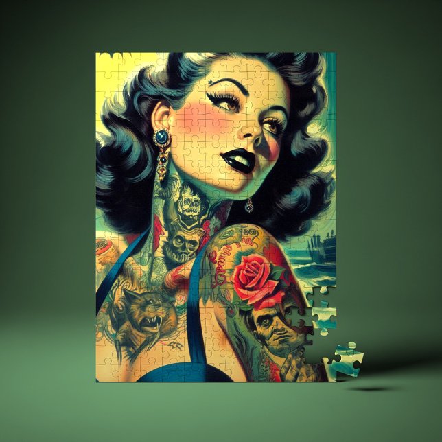 Quebra-cabeça Pin-up Gótica Retro (Criador carregado)