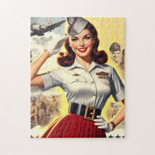 Quebra-cabeça Pin-up Militar Retrô