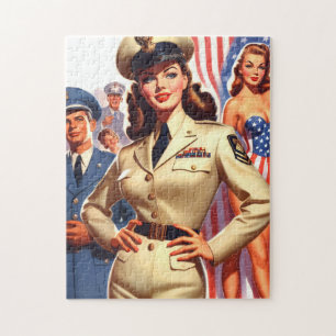 Quebra-cabeça Pin-up Militar Retroativo