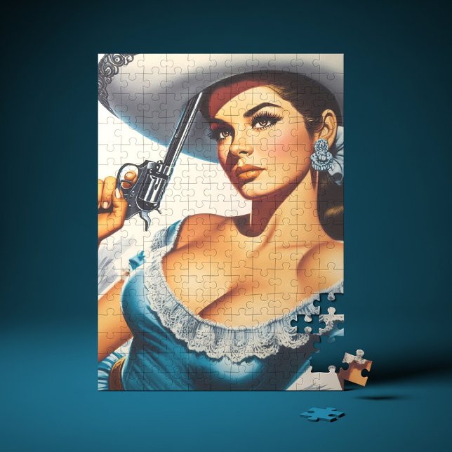 Quebra-cabeça Pin-up Retro do Velho Oeste (Criador carregado)