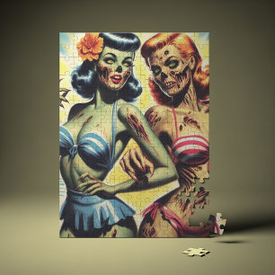 Quebra-cabeça Pin-ups Zombie Retro