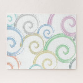 Quebra-cabeça Pincéis legal, modernos, de cor de água de ondas