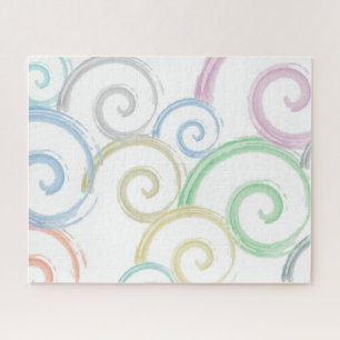 Quebra-cabeça Pincéis legal, modernos, de cor de água de ondas